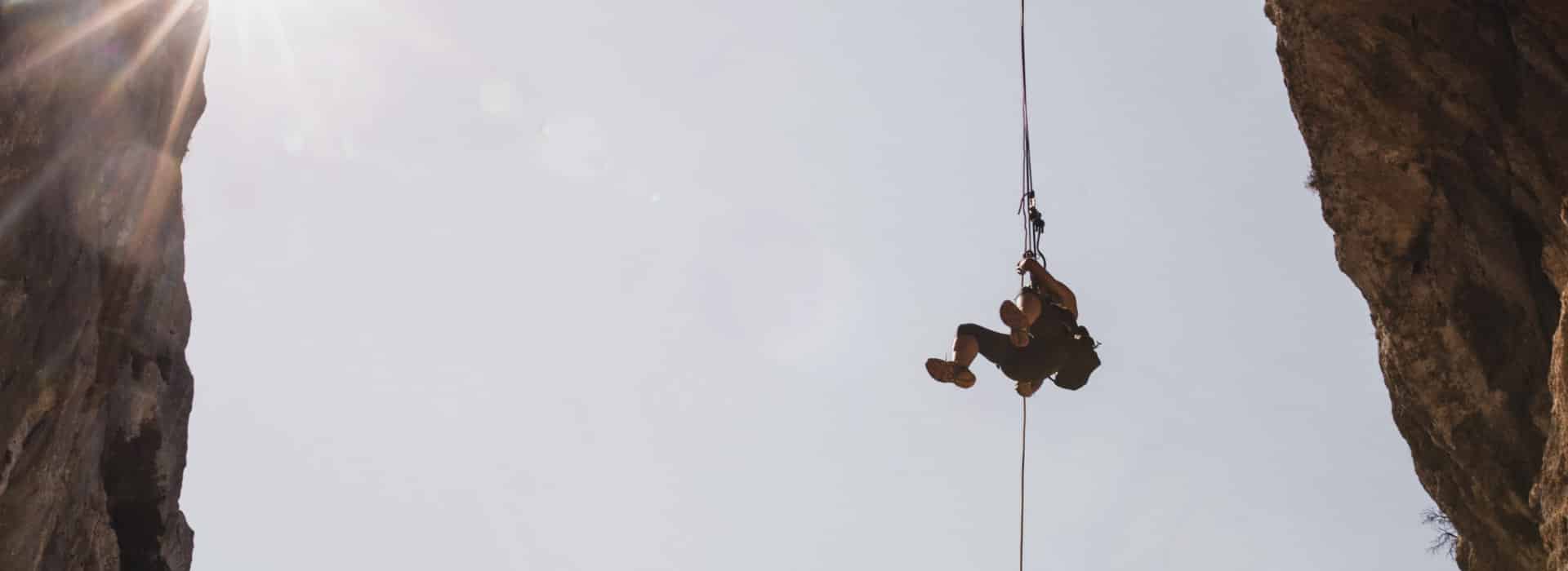 Person abseiling