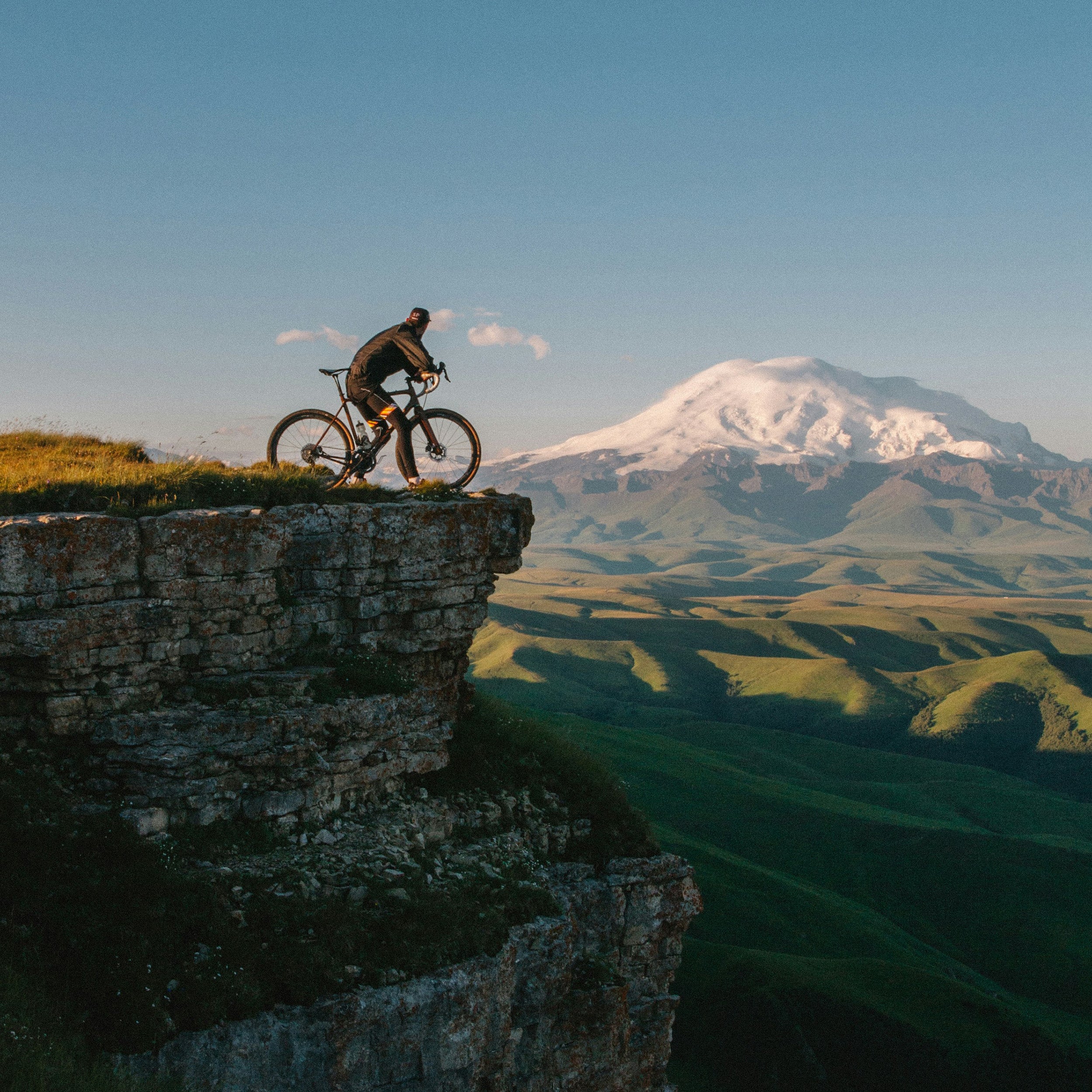 Cyclist on mountain